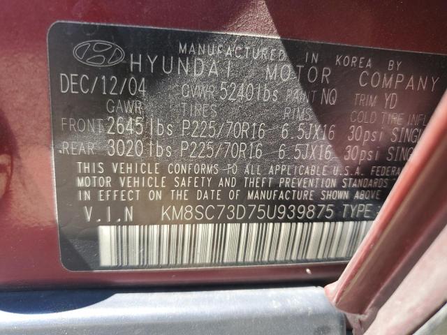 Photo 12 VIN: KM8SC73D75U939875 - HYUNDAI SANTA FE 