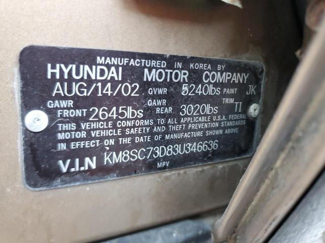 Photo 12 VIN: KM8SC73D83U346636 - HYUNDAI SANTA FE G 