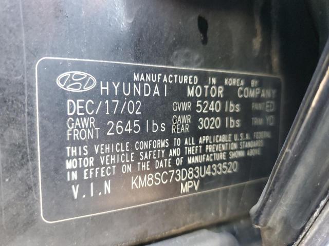 Photo 11 VIN: KM8SC73D83U433520 - HYUNDAI SANTA FE 