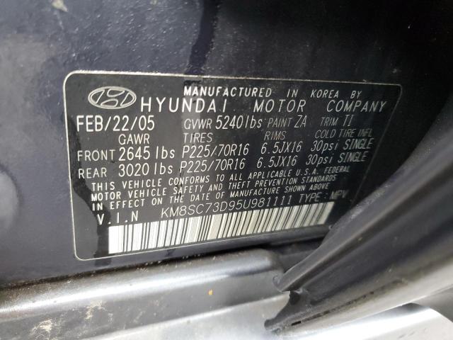 Photo 12 VIN: KM8SC73D95U981111 - HYUNDAI SANTA FE 