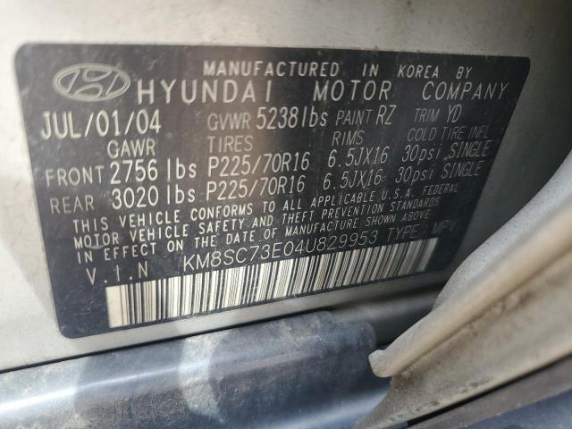 Photo 12 VIN: KM8SC73E04U829953 - HYUNDAI SANTA FE G 