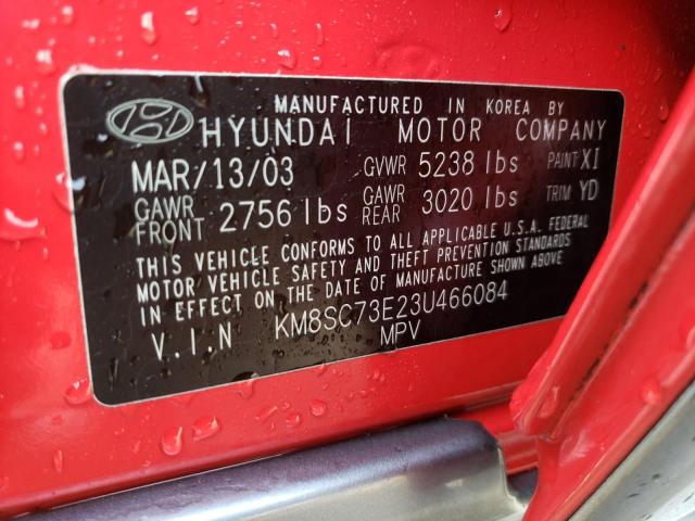 Photo 12 VIN: KM8SC73E23U466084 - HYUNDAI SANTA FE 