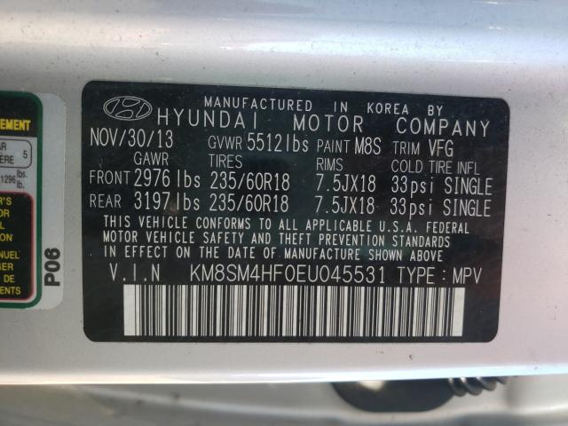 Photo 9 VIN: KM8SM4HF0EU045531 - HYUNDAI SANTA FE G 