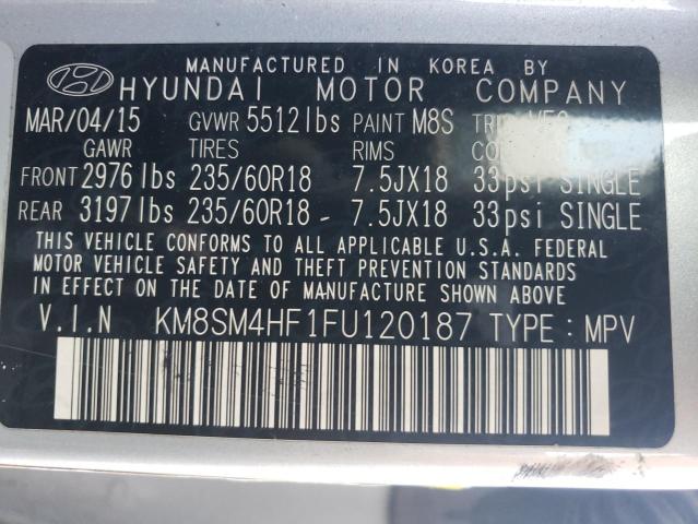 Photo 12 VIN: KM8SM4HF1FU120187 - HYUNDAI SANTA FE G 