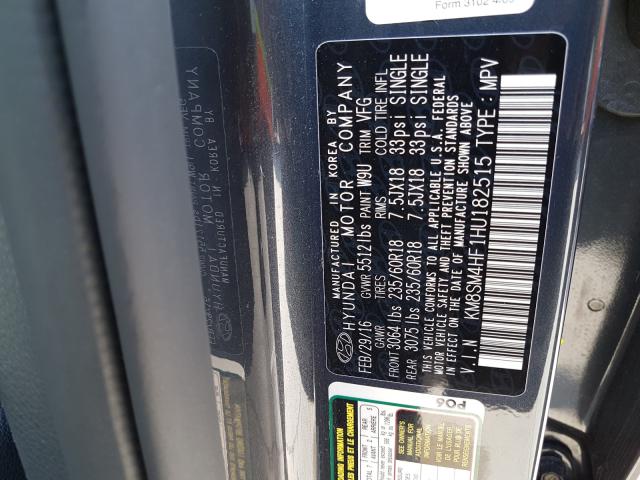 Photo 9 VIN: KM8SM4HF1HU182515 - HYUNDAI SANTA FE S 