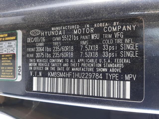 Photo 9 VIN: KM8SM4HF1HU229784 - HYUNDAI SANTA FE S 