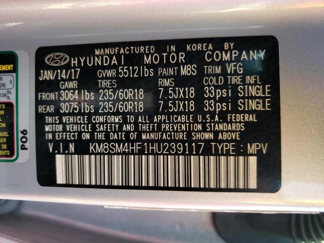 Photo 9 VIN: KM8SM4HF1HU239117 - HYUNDAI SANTA FE S 