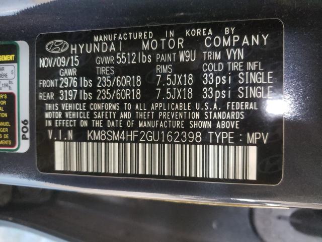 Photo 9 VIN: KM8SM4HF2GU162398 - HYUNDAI SANTA FE S 