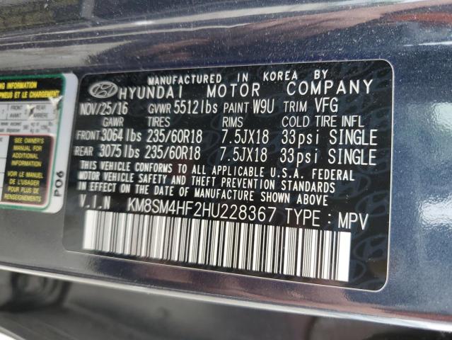 Photo 12 VIN: KM8SM4HF2HU228367 - HYUNDAI SANTA FE S 