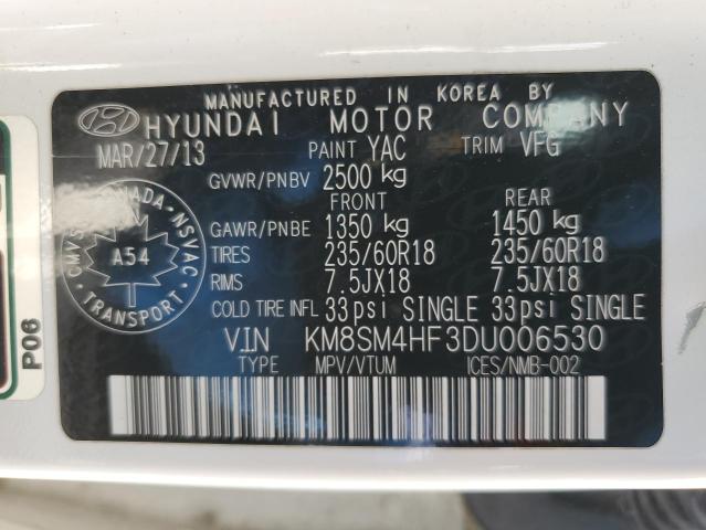 Photo 12 VIN: KM8SM4HF3DU006530 - HYUNDAI SANTA FE 