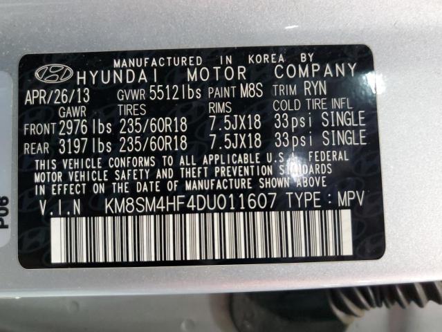 Photo 12 VIN: KM8SM4HF4DU011607 - HYUNDAI SANTA FE G 