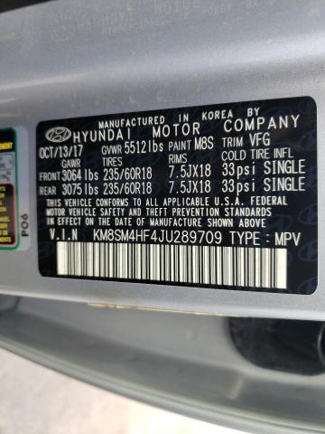 Photo 9 VIN: KM8SM4HF4JU289709 - HYUNDAI SANTA FE S 