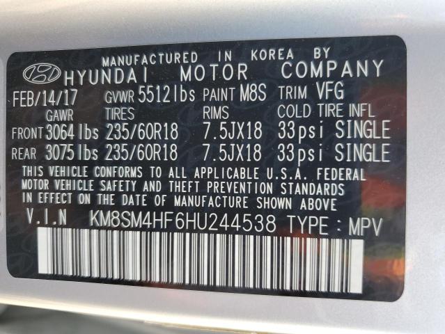 Photo 12 VIN: KM8SM4HF6HU244538 - HYUNDAI SANTA FE 