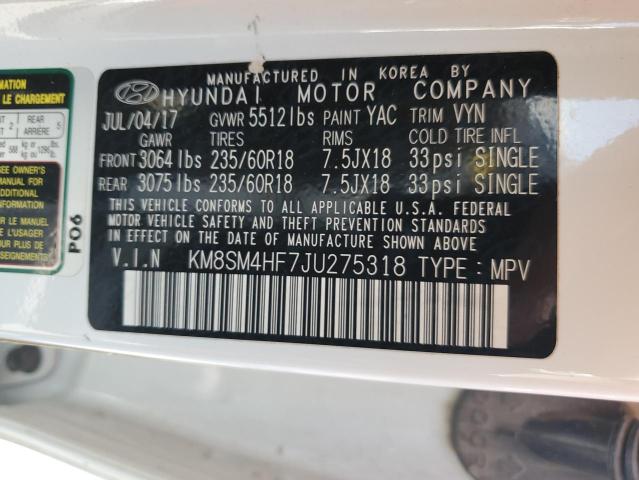 Photo 11 VIN: KM8SM4HF7JU275318 - HYUNDAI SANTA FE 