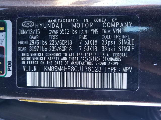 Photo 13 VIN: KM8SM4HF8GU138123 - HYUNDAI SANTA FE 