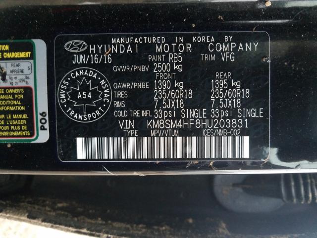 Photo 9 VIN: KM8SM4HF8HU203831 - HYUNDAI SANTA FE S 