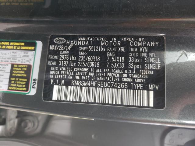 Photo 9 VIN: KM8SM4HF9EU074266 - HYUNDAI SANTA FE G 