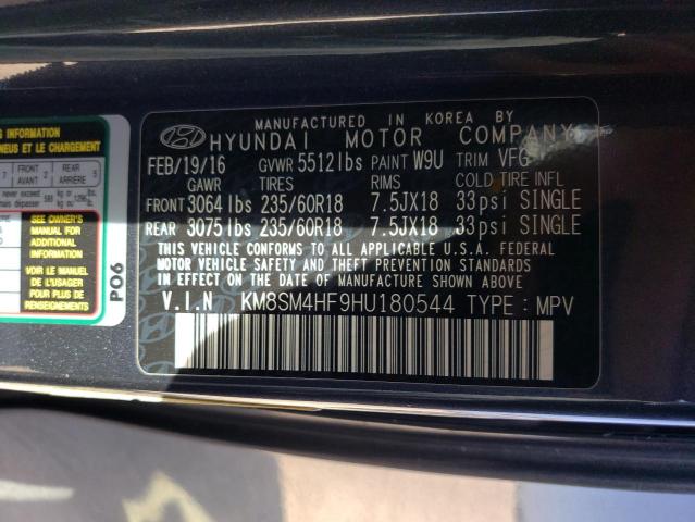 Photo 9 VIN: KM8SM4HF9HU180544 - HYUNDAI SANTA FE S 