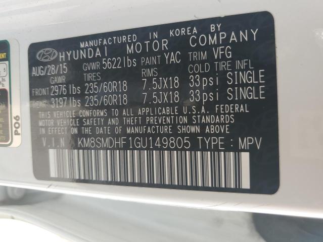 Photo 13 VIN: KM8SMDHF1GU149805 - HYUNDAI SANTA FE S 