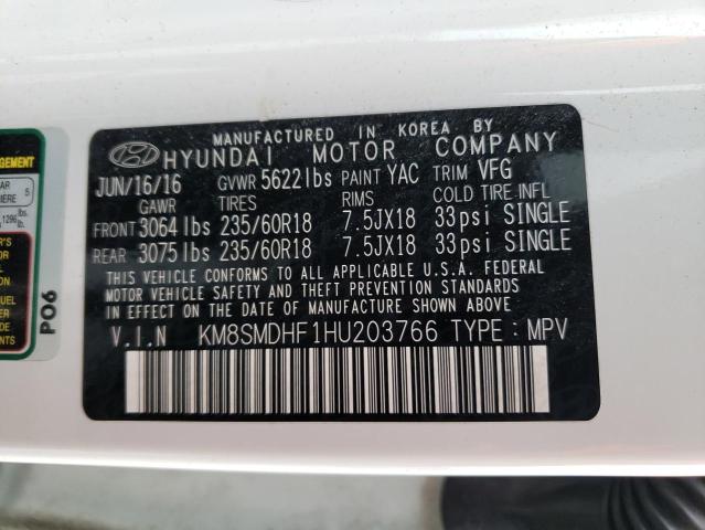 Photo 11 VIN: KM8SMDHF1HU203766 - HYUNDAI SANTA FE S 