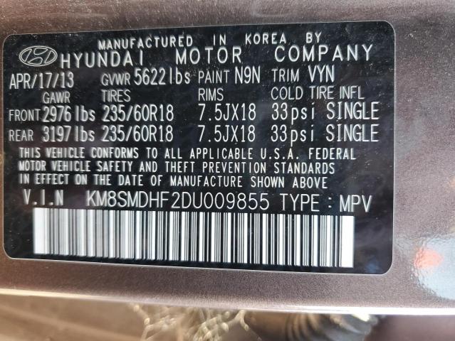 Photo 12 VIN: KM8SMDHF2DU009855 - HYUNDAI SANTA FE G 