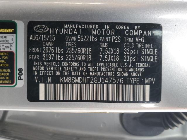 Photo 11 VIN: KM8SMDHF2GU147576 - HYUNDAI SANTA FE 