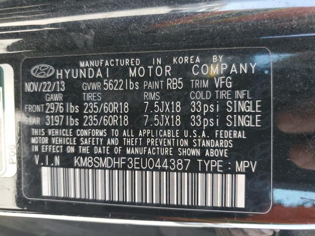 Photo 12 VIN: KM8SMDHF3EU044387 - HYUNDAI SANTA FE 