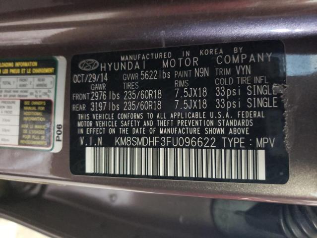 Photo 9 VIN: KM8SMDHF3FU096622 - HYUNDAI SANTA FE G 