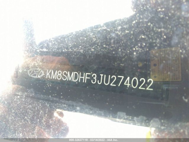 Photo 8 VIN: KM8SMDHF3JU274022 - HYUNDAI SANTA FE 