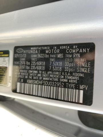 Photo 12 VIN: KM8SMDHF5DU032952 - HYUNDAI SANTA FE 