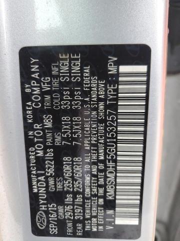 Photo 11 VIN: KM8SMDHF5GU153257 - HYUNDAI SANTA FE 