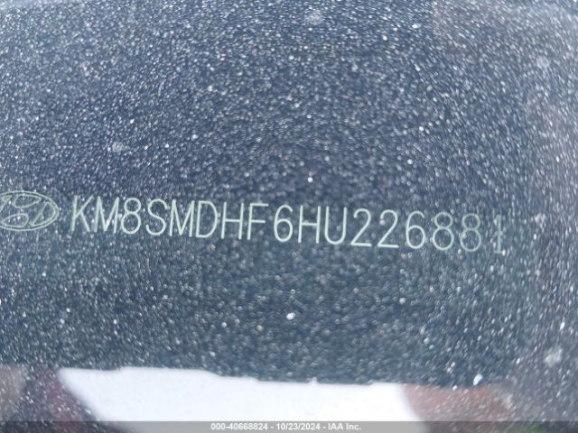 Photo 8 VIN: KM8SMDHF6HU226881 - HYUNDAI SANTA FE 