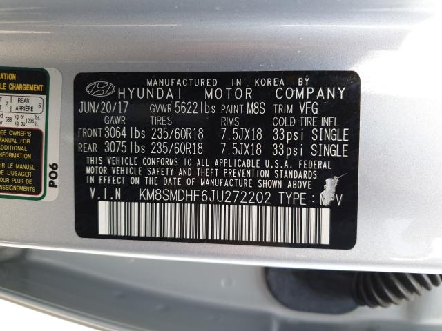 Photo 9 VIN: KM8SMDHF6JU272202 - HYUNDAI SANTA FE S 