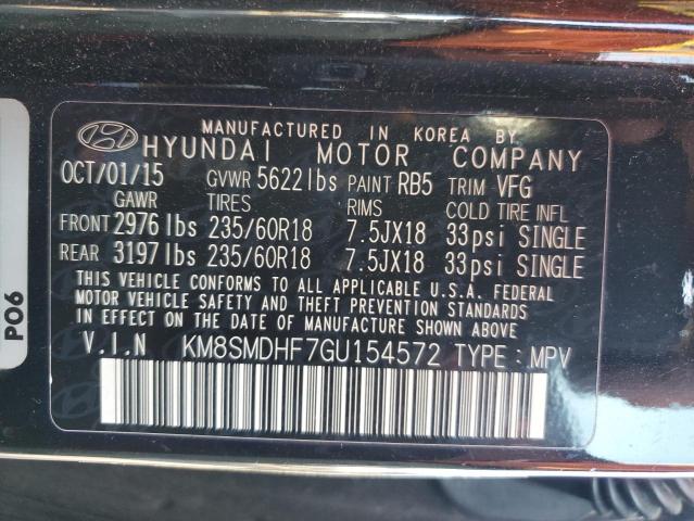 Photo 12 VIN: KM8SMDHF7GU154572 - HYUNDAI SANTA FE S 