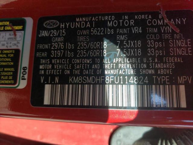 Photo 9 VIN: KM8SMDHF8FU114824 - HYUNDAI SANTA FE G 