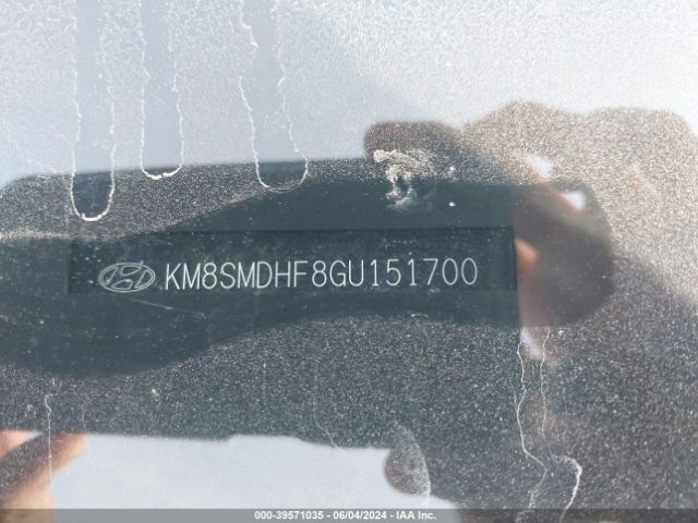 Photo 8 VIN: KM8SMDHF8GU151700 - HYUNDAI SANTA FE 