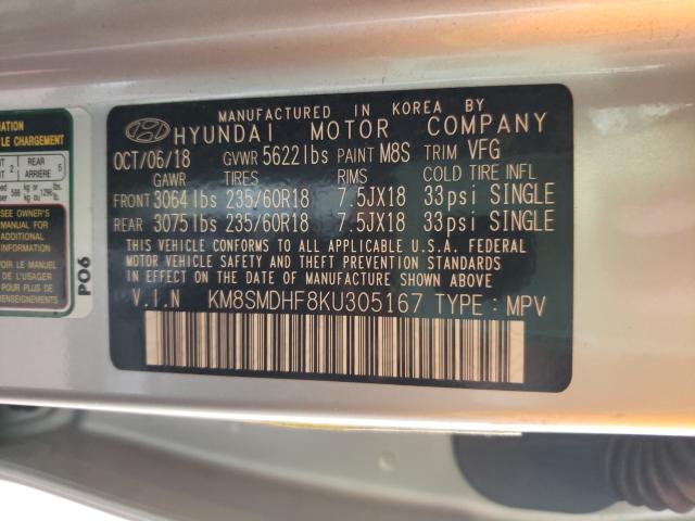 Photo 9 VIN: KM8SMDHF8KU305167 - HYUNDAI SANTA FE X 