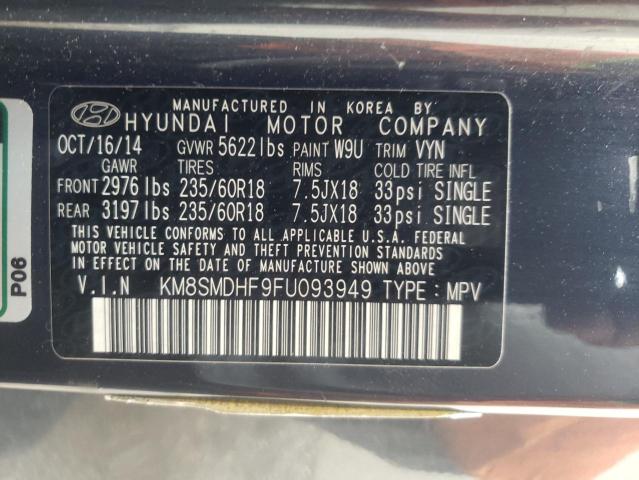 Photo 13 VIN: KM8SMDHF9FU093949 - HYUNDAI SANTA FE G 