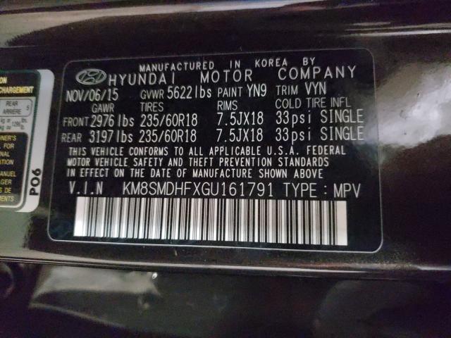 Photo 9 VIN: KM8SMDHFXGU161791 - HYUNDAI SANTA FE S 