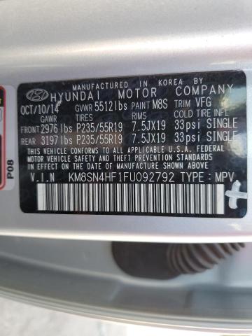 Photo 12 VIN: KM8SN4HF1FU092792 - HYUNDAI SANTA FE 