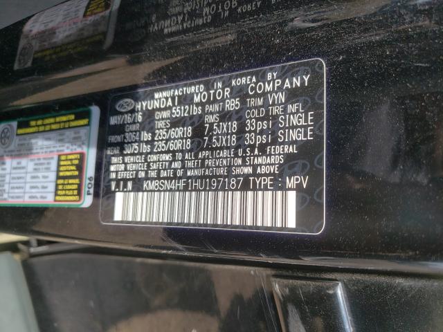 Photo 9 VIN: KM8SN4HF1HU197187 - HYUNDAI SANTA FE S 