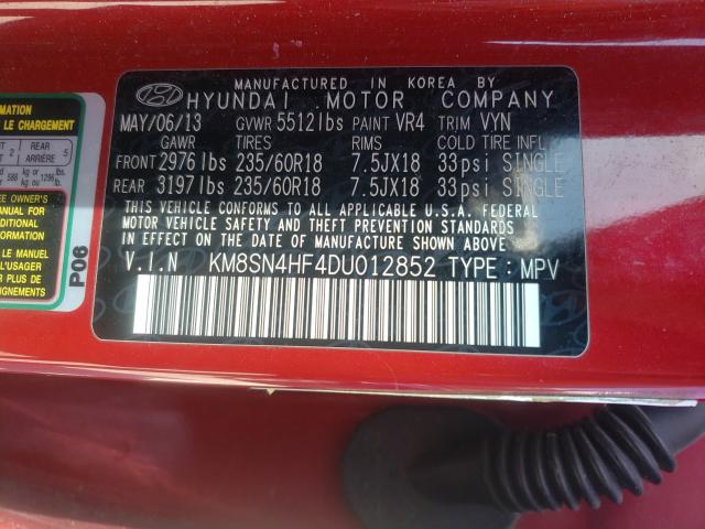 Photo 9 VIN: KM8SN4HF4DU012852 - HYUNDAI SANTA FE G 