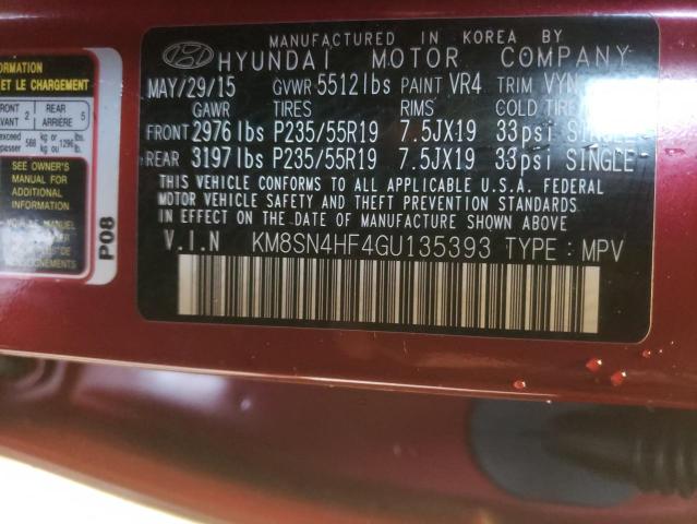 Photo 9 VIN: KM8SN4HF4GU135393 - HYUNDAI SANTA FE S 