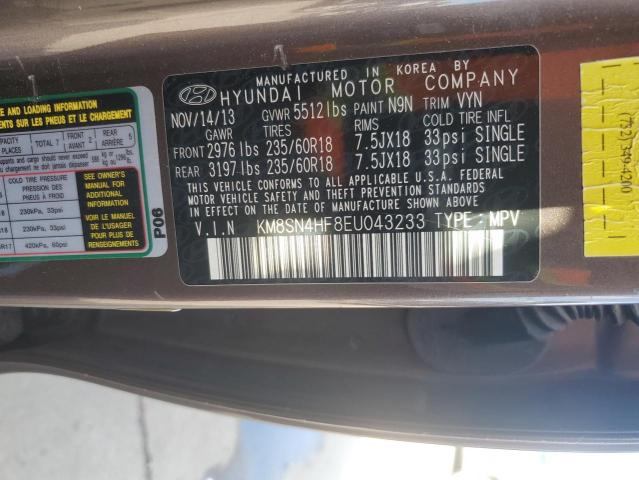 Photo 12 VIN: KM8SN4HF8EU043233 - HYUNDAI SANTA FE G 