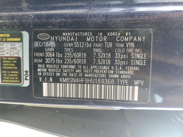 Photo 12 VIN: KM8SN4HF8HU169368 - HYUNDAI SANTA FE S 