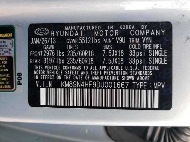 Photo 11 VIN: KM8SN4HF9DU001667 - HYUNDAI SANTA FE 