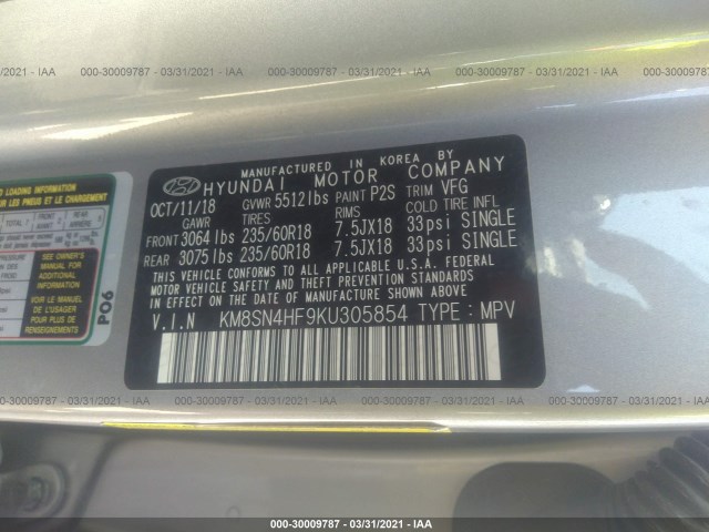 Photo 8 VIN: KM8SN4HF9KU305854 - HYUNDAI SANTA FE XL 