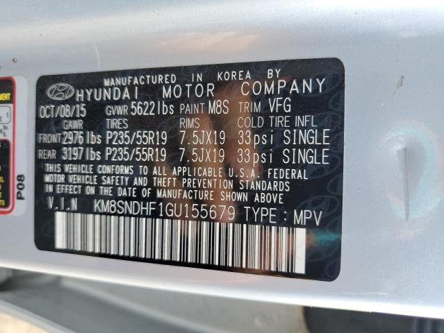 Photo 12 VIN: KM8SNDHF1GU155679 - HYUNDAI SANTA FE S 