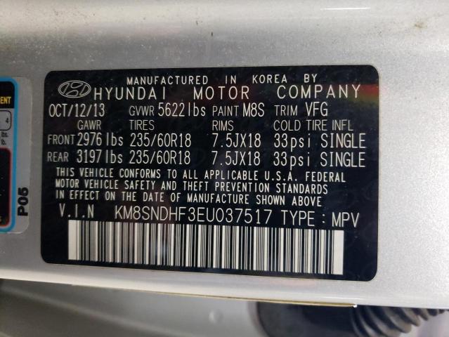 Photo 12 VIN: KM8SNDHF3EU037517 - HYUNDAI SANTA FE 