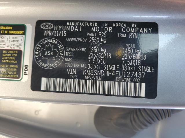 Photo 12 VIN: KM8SNDHF4FU127437 - HYUNDAI SANTA FE 